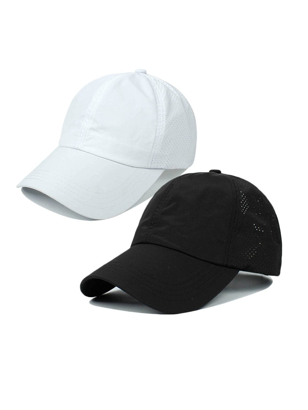 Cross Hat Womens Baseball Cap -Cross Ponytail | 2 Pcs, White, Black | Size OS